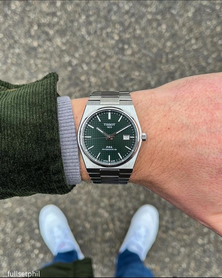 tissot mens watch Green Dial