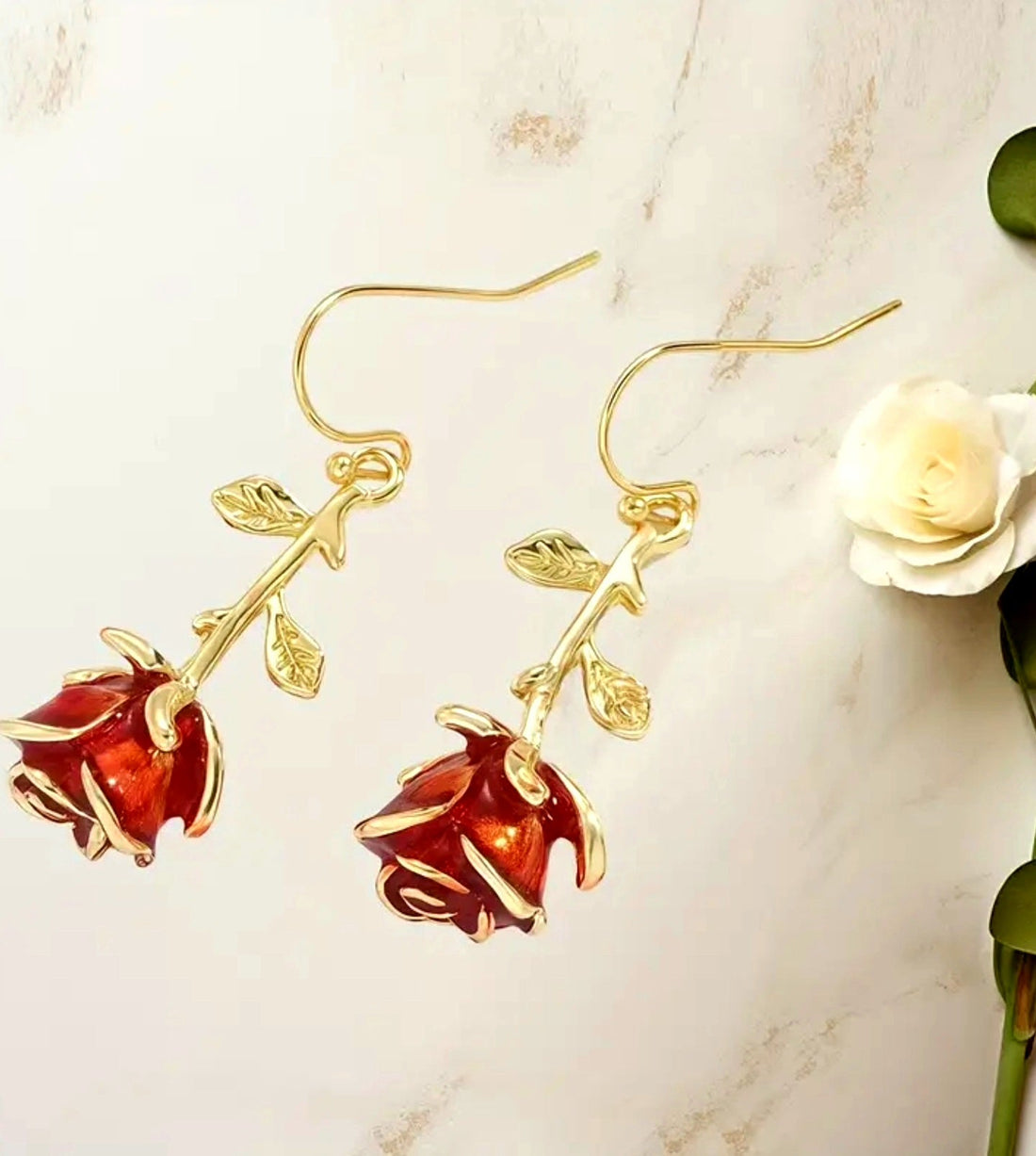 Rose Flower Earrings