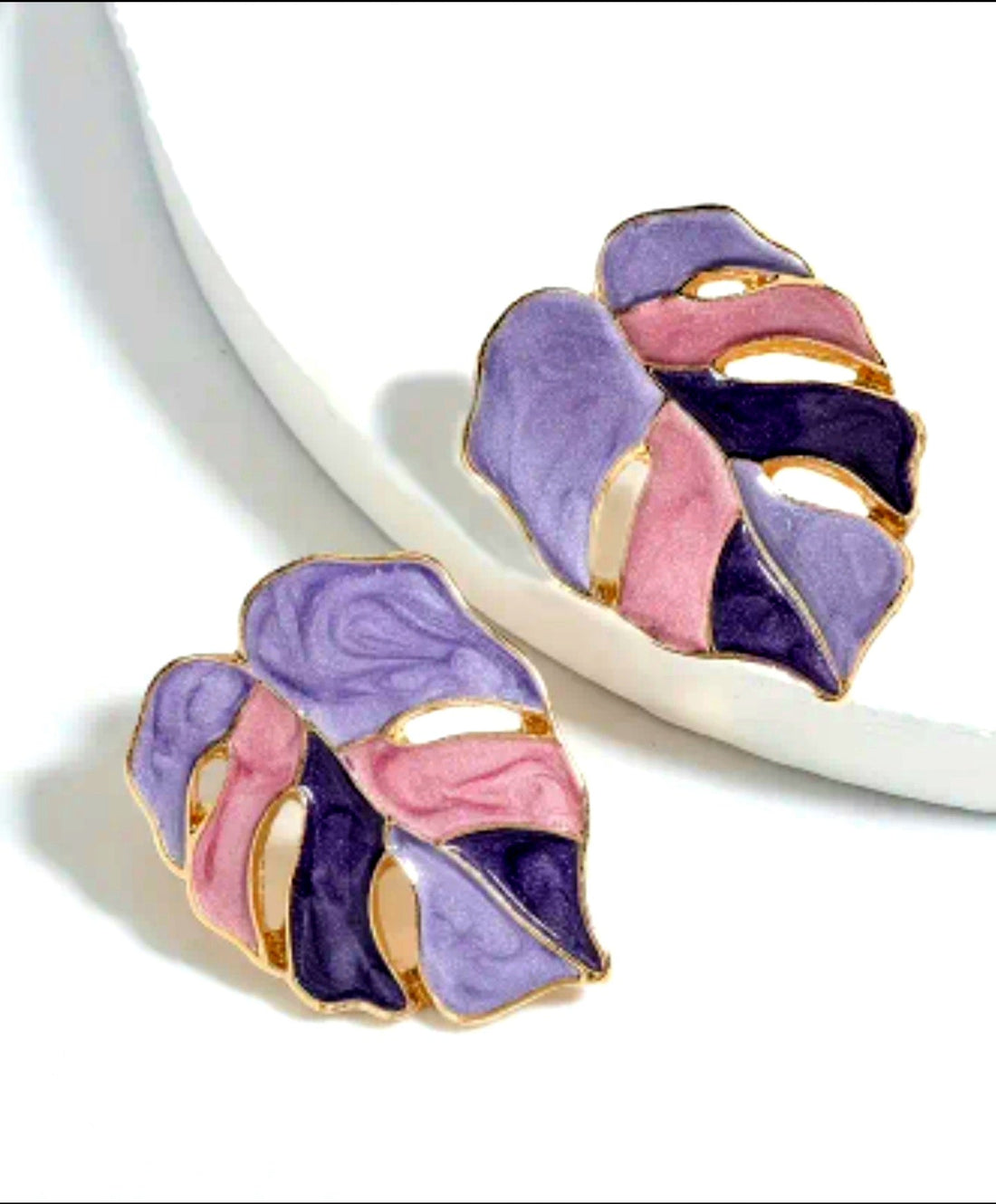 Enamel Leaf Earings